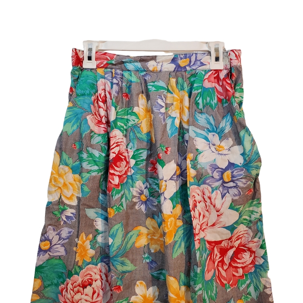 Vintage Sag Harbor Floral Made In USA Skirt Size 26"
